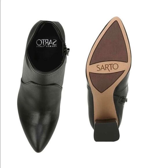 Franco Sarto Kacee Black Leather Ankle Boot BNWT - Picture 4 of 6